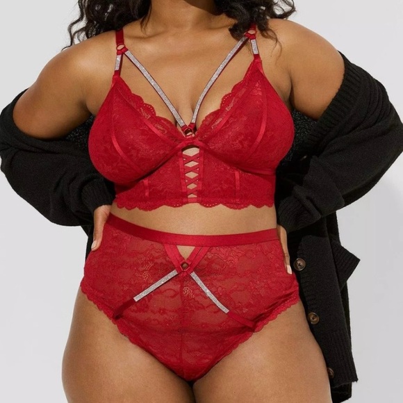 torrid Other - Torrid size 1 Red Lace Rhinestone Women's Thong Panties